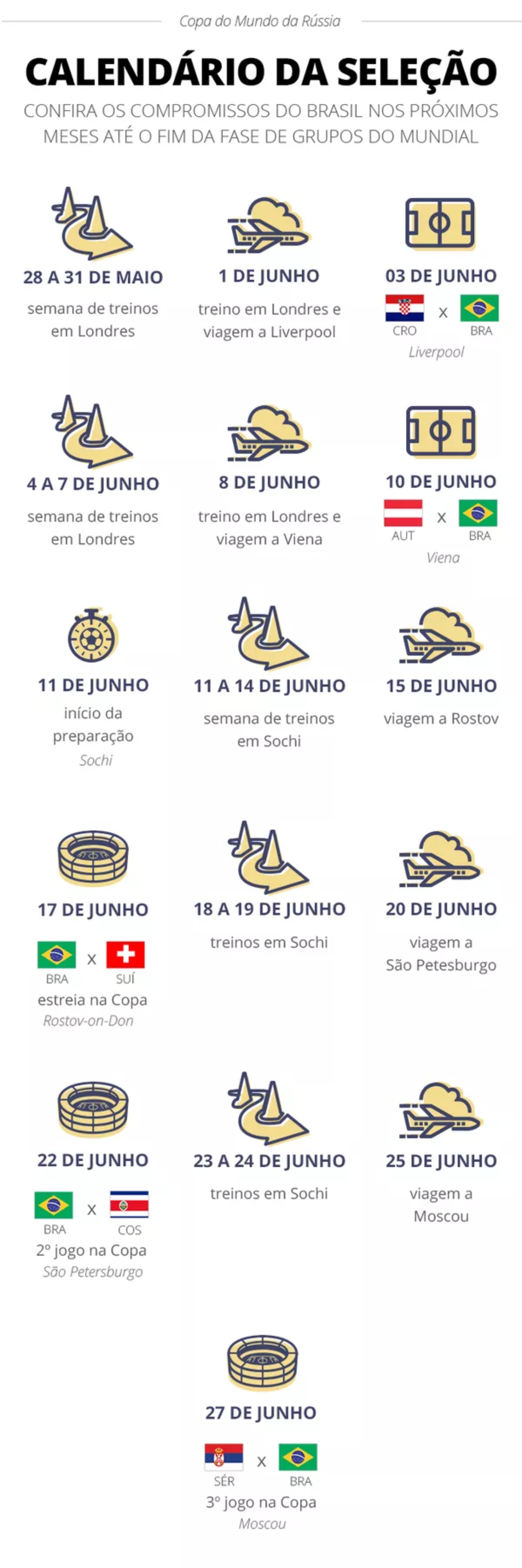 Calendário da seleção